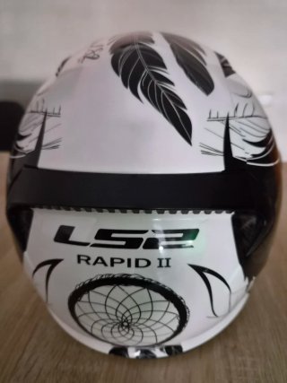 Casco Moto Integral LS2 Rapid Boho Blanco Negro