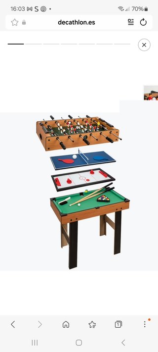 Mesa multijuego: billar, futbolín y más