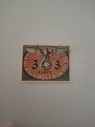 Sello Polonia Ocupación Nazi 3 Zloty