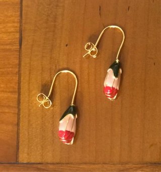 Pendientes de tulipán esmaltados