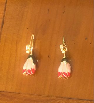 Pendientes de tulipán esmaltados