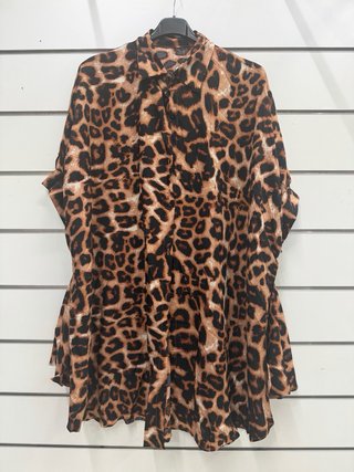 Camicia lunga curvy leopardata oversize