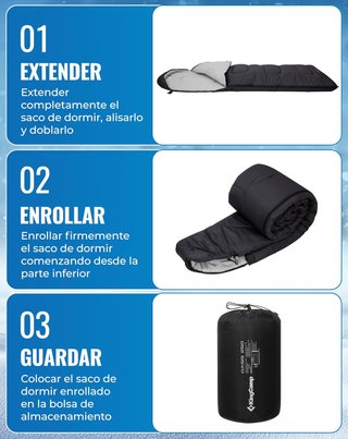 Saco de Dormir KingCamp Oasis 250 Negro
