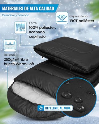 Saco de Dormir KingCamp Oasis 250 Negro