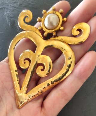 Lote 2 Joyas Vintage Christian Lacroix Corazón