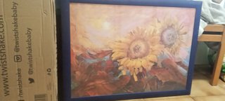 Cuadro de girasoles pintado a mano