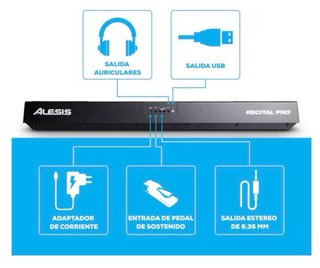 Piano Digital Alesis Recital Pro 88 Teclas