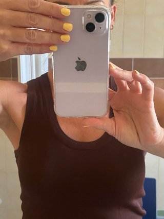 Camiseta tirantes marrón punto fino