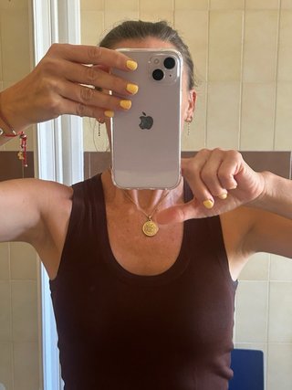 Camiseta tirantes marrón punto fino