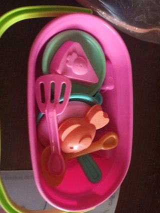 Juego Cocinita Infantil Rosa y Verde para la playa