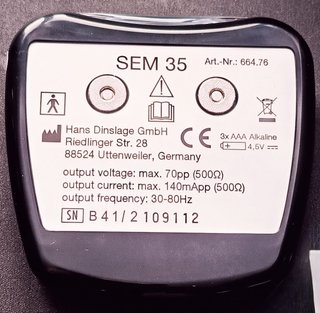 Vitalcontrol SEM35 Electroestimulador EMS