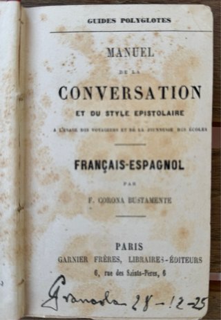 Libro francés-español “Manuel de la Conversation”