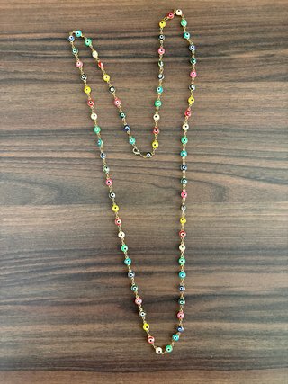 Collana con occhietti colorati e chiusura oro