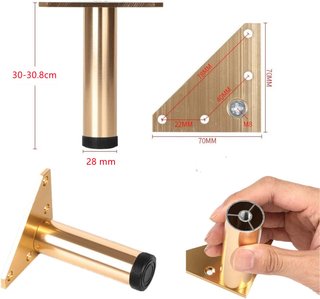 Patas Mueble Regulables Oro