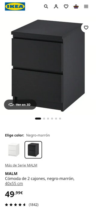 Cajonera Ikea Malm Negra