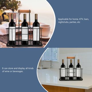 Porta Botellas Metal Negro