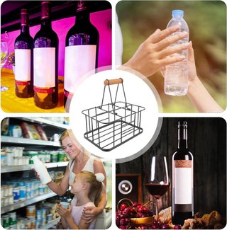 Porta Botellas Metal Negro