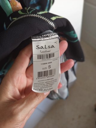 Vestido Salsa Estampado Tropical Cremallera