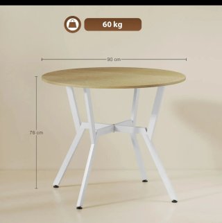 Mesa redonda comedor madera y metal