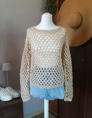 Maglia estiva traforata fatta a mano handmade