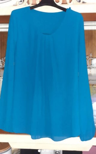 Camicetta donna blu/teal taglia unica