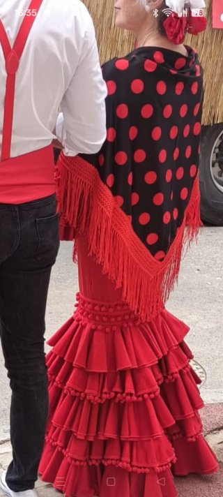 Vestido Flamenca Rojo Volantes
