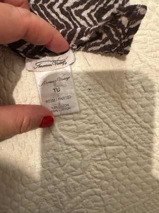 Chal American Vintage Zigzag Marrón/Beige