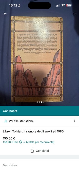 Libro Tolkien 1980 il signore degli anelli mappa