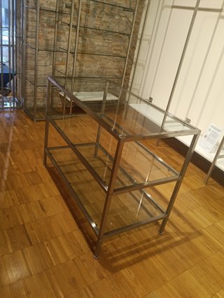 Tavolo design acciaio e cristallo
