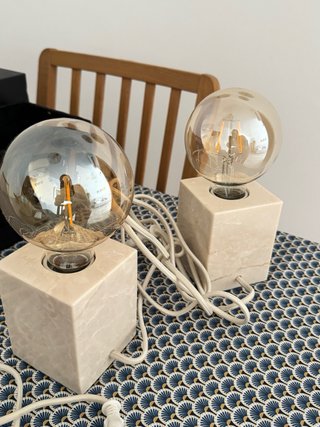 Lámparas de mesa mármol y cristal
