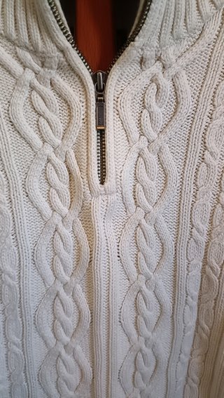 Jersey Lands' End Cremallera Cable Knit Talla L