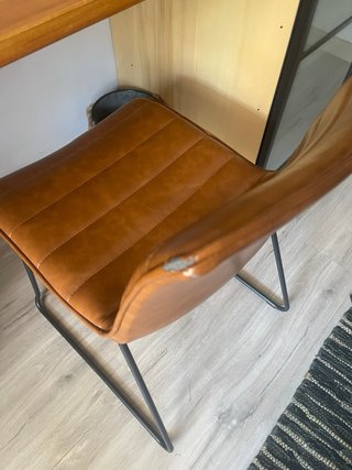 Sillas estilo industrial cuero y metal