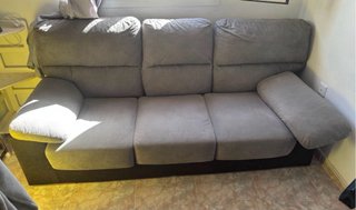 Sofá de 3 plazas tela gris