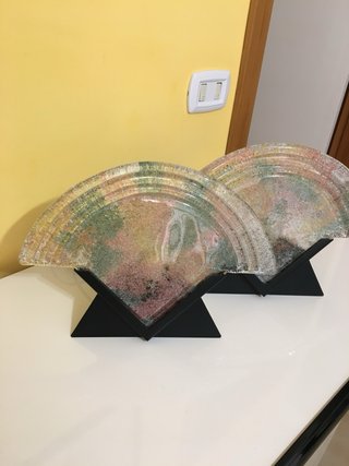 Tris Lampade da Appoggio Vetro e Metallo