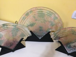Tris Lampade da Appoggio Vetro e Metallo