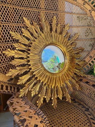 ESPEJO SOL MADERA DORADA