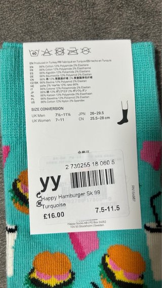 Calcetines Happy Socks Hamburguesas Talla 41-46