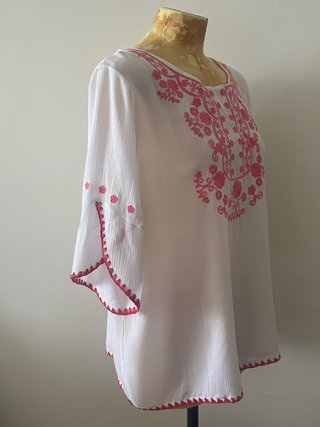 Blusa MaElla bordada blanca talla S