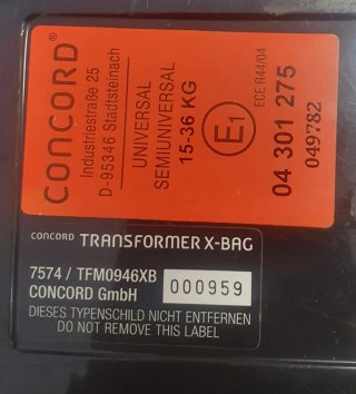 Silla  elevador coche Concord Transformer X-Bag