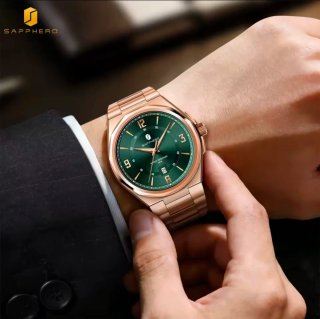 Reloj Sapphero Hombre Oro y Verde