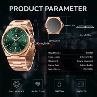 Reloj Sapphero Hombre Oro y Verde