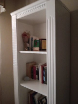 Mueble Estantería Blanco y Plateado