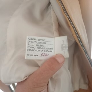 Cazadora de piel auténtica vacuno/ovino mostaza