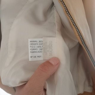 Cazadora de piel auténtica vacuno/ovino mostaza