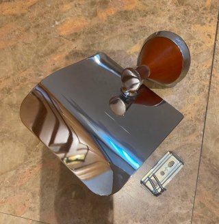 Accesorios de baño de acero inoxidable y madera