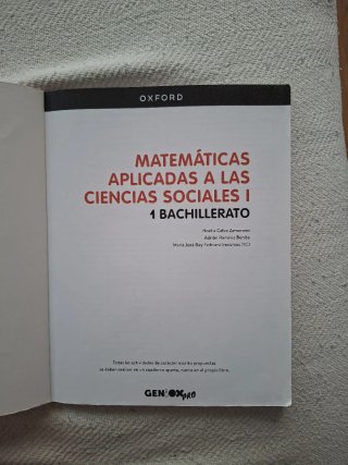 Matemáticas aplicadas a las Ciencias Sociales I...
