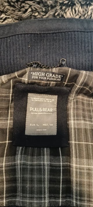 Abrigo Pull&Bear azul oscuro con gorro