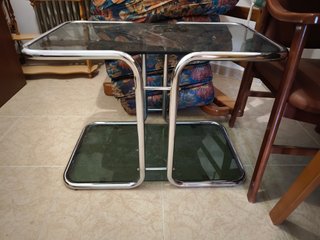 Conjunto mesas auxiliares de cristal