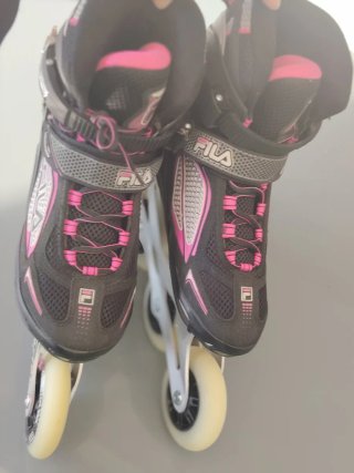 Patines en línea Fila negros y rosas