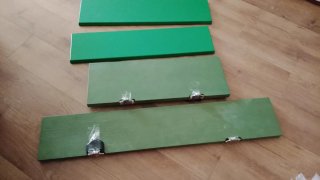 Estantes de madera verdes (4 unidades)